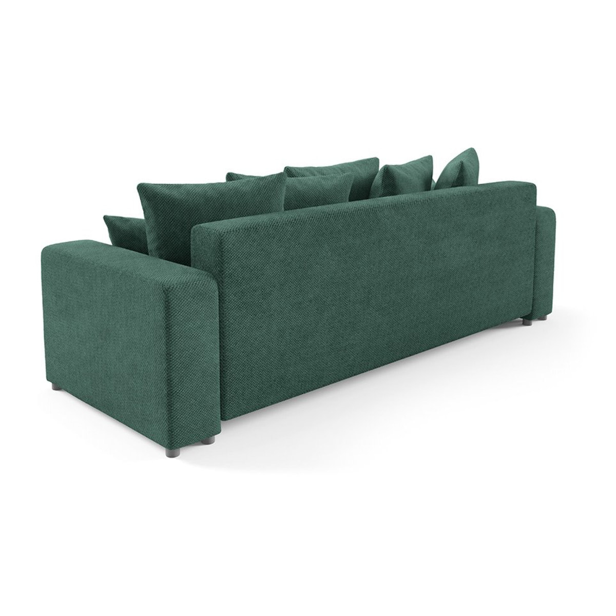 GLORIA - Canapé droit convertible 3 places en tissu vert