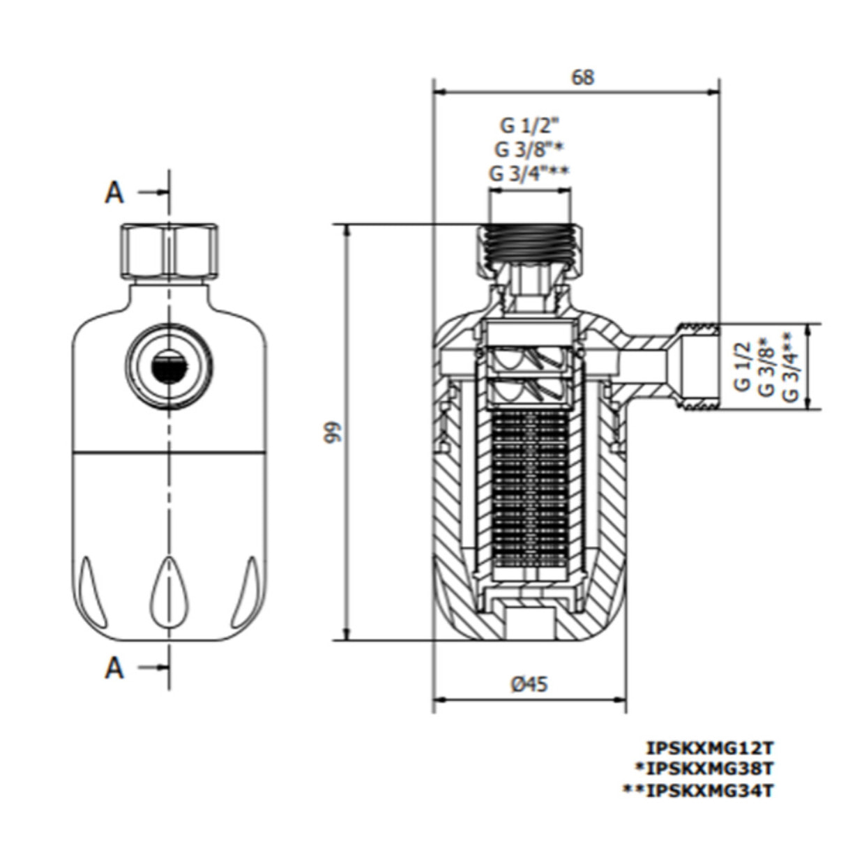 Adoucisseur d'eau Anticalcaire Antibacterien innovant IPS 100 Kalyxx MINI G 3/8" femelle (IPSKXMG38T)