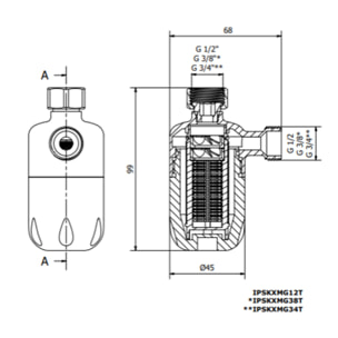 Adoucisseur d'eau Anticalcaire Antibacterien innovant IPS 100 Kalyxx MINI G 3/8" femelle (IPSKXMG38T)