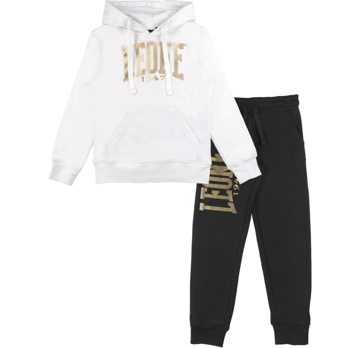 Tuta da bambino in cotone non garzato con cappuccio Leone Super Gold