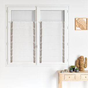 Voilage modulable brodé panthère - Blanc