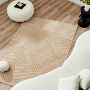 BIANCA - Tapis intérieur poils en relief beige