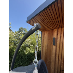 LACANAU - Balancelle de jardin en acier avec coussins