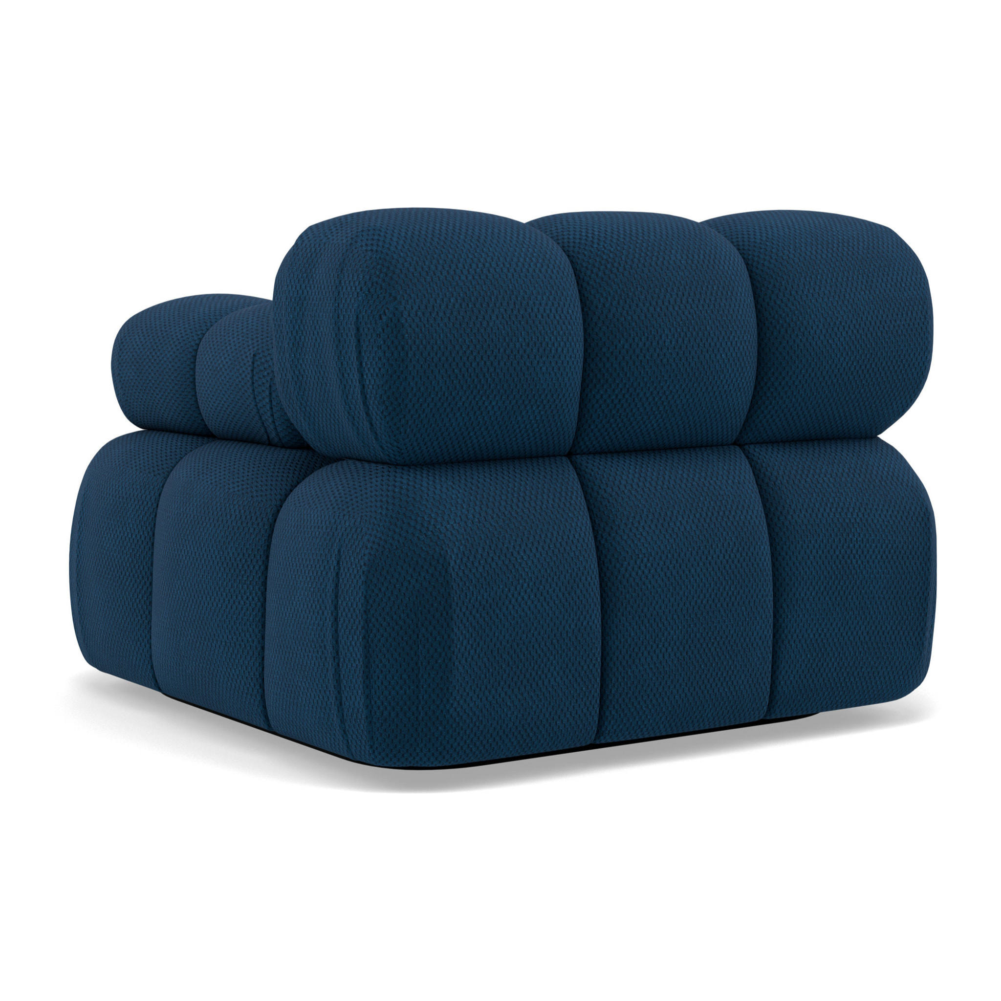 Ruby - module d'assise droit en velours texturé - Bleu