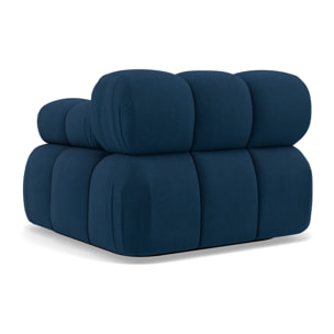 Ruby - module d'assise droit en velours texturé - Bleu