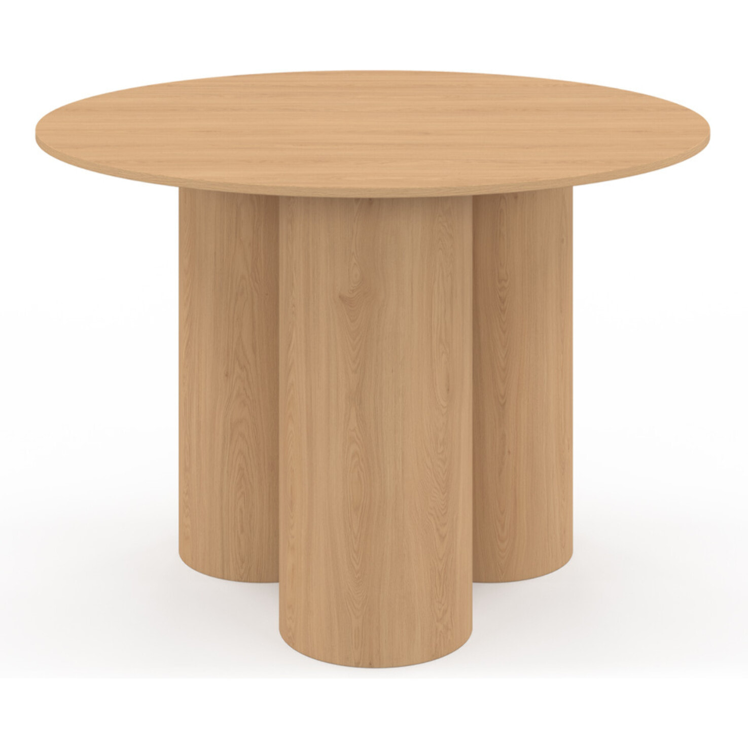 Table à manger ronde Olympia bois pieds pylône Ø110cm