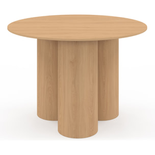 Table à manger ronde Olympia bois pieds pylône Ø110cm