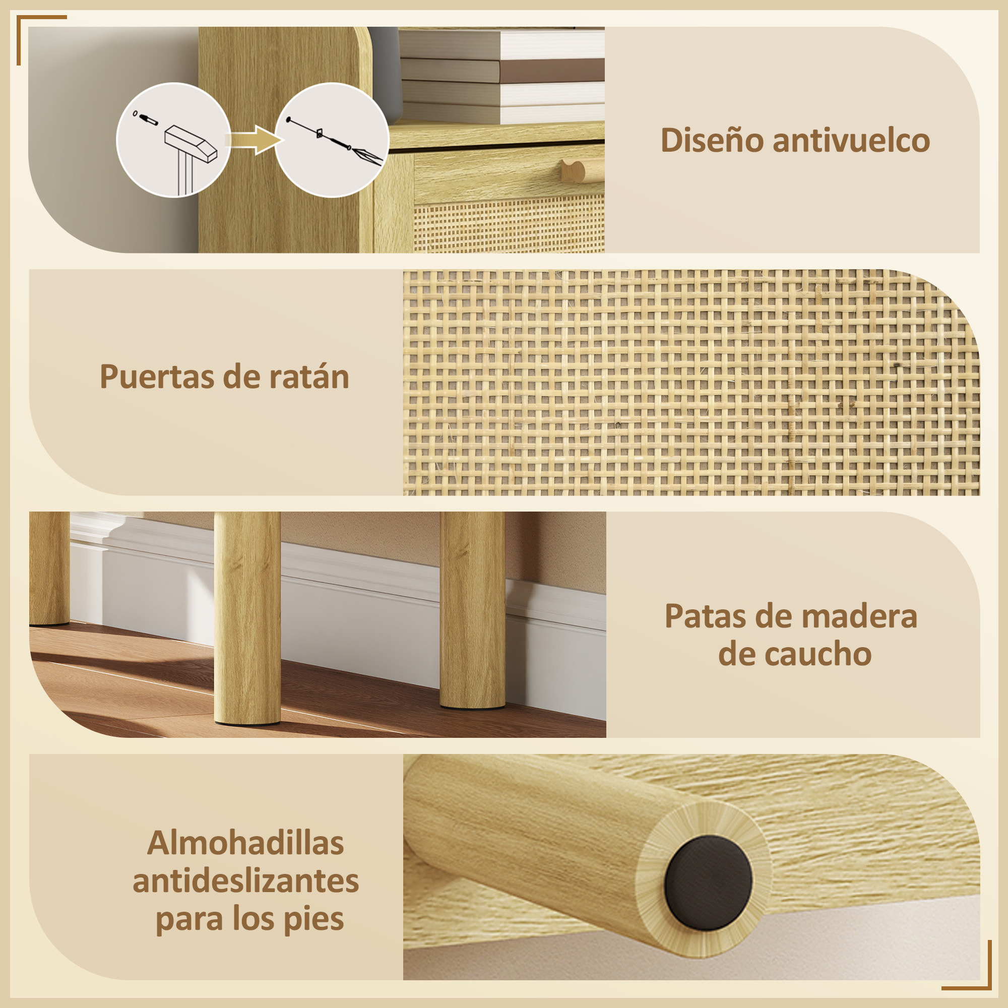 Zapatero Estrecho con 3 Cajones Abatibles, Zapatero de Recibidor Entrada con Estante Abierto, Patas de Madera, para 12-18 Pares de Zapatos, 65x24,5x153 cm, Roble