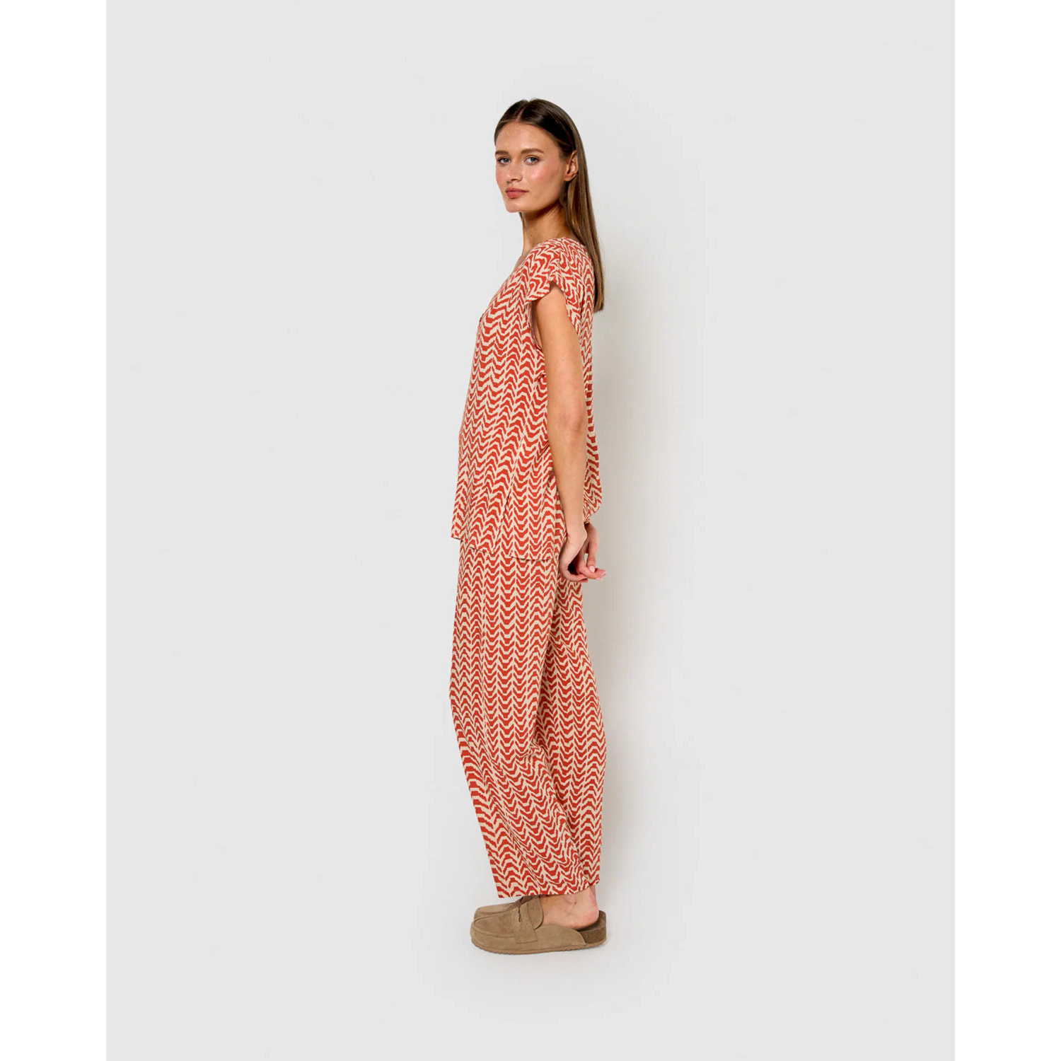 Blusa viscosa oveta teja
