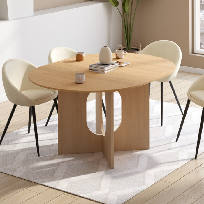 Table à manger ronde extensible Mathis Ø110-150cm bois