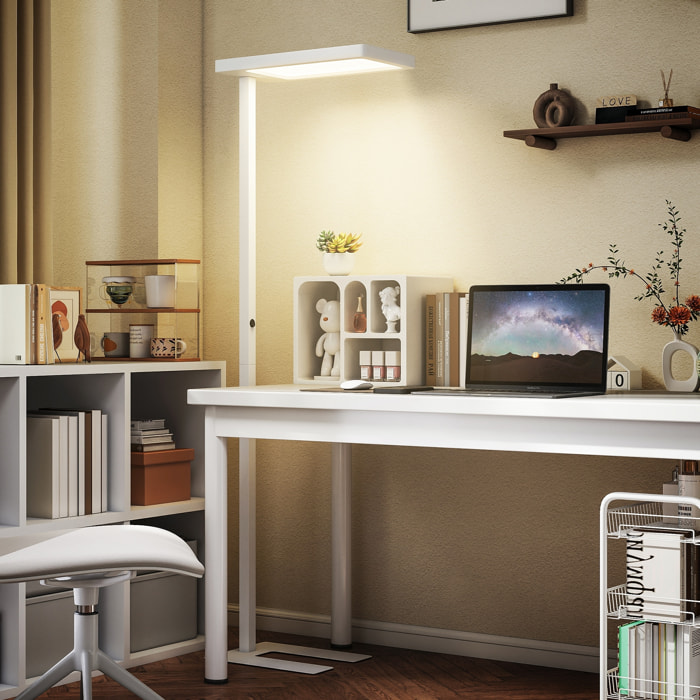 Lampadaire LED dimmable sur pied de bureau 1560LM 40W H.196cm spectre complet réglable télécommande blanc