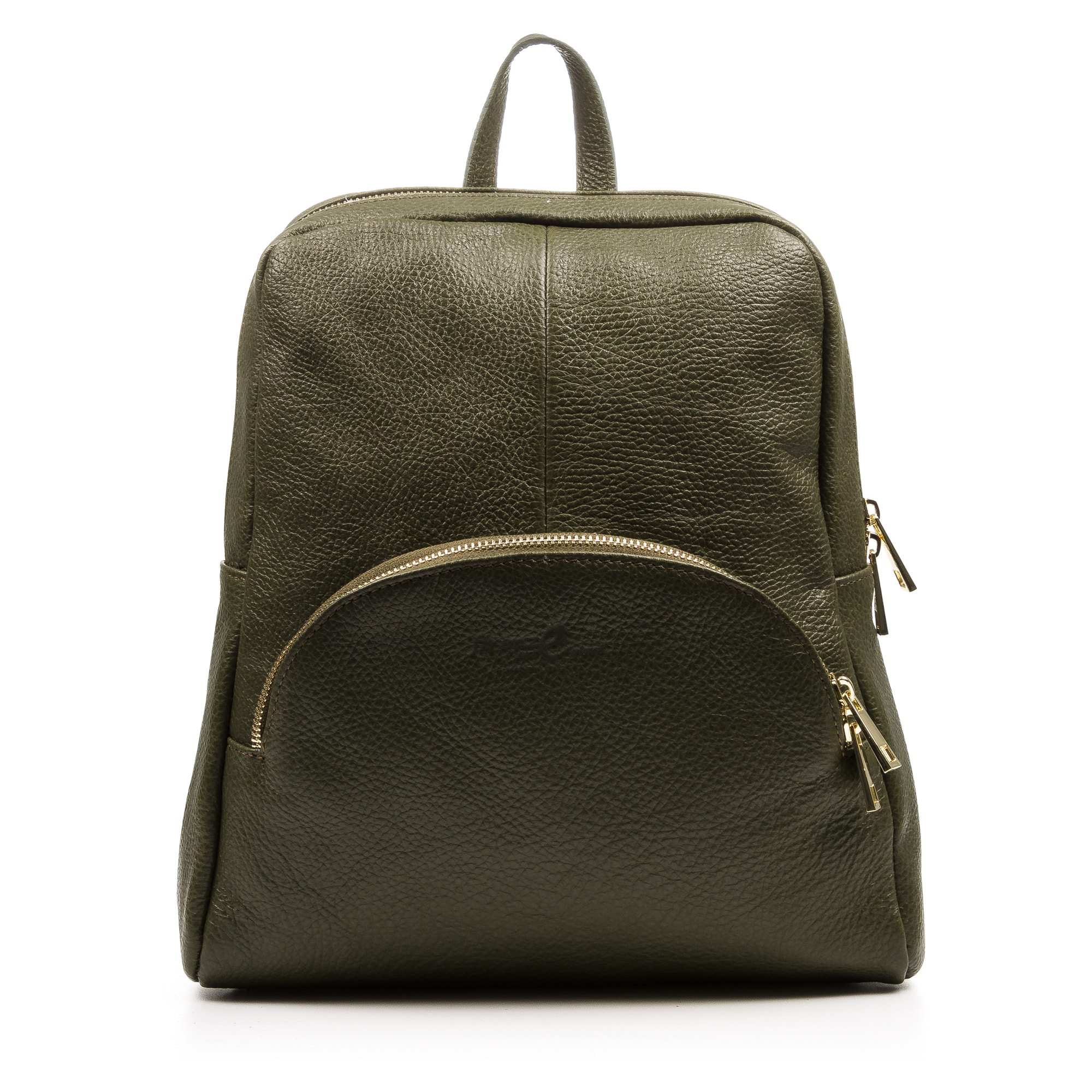 FIRENZE ARTEGIANI Monastier Borsa zaino da donna. Vera pelle Dollaro Made in Italy 28x8x32 Cm. Colore: verde scuro