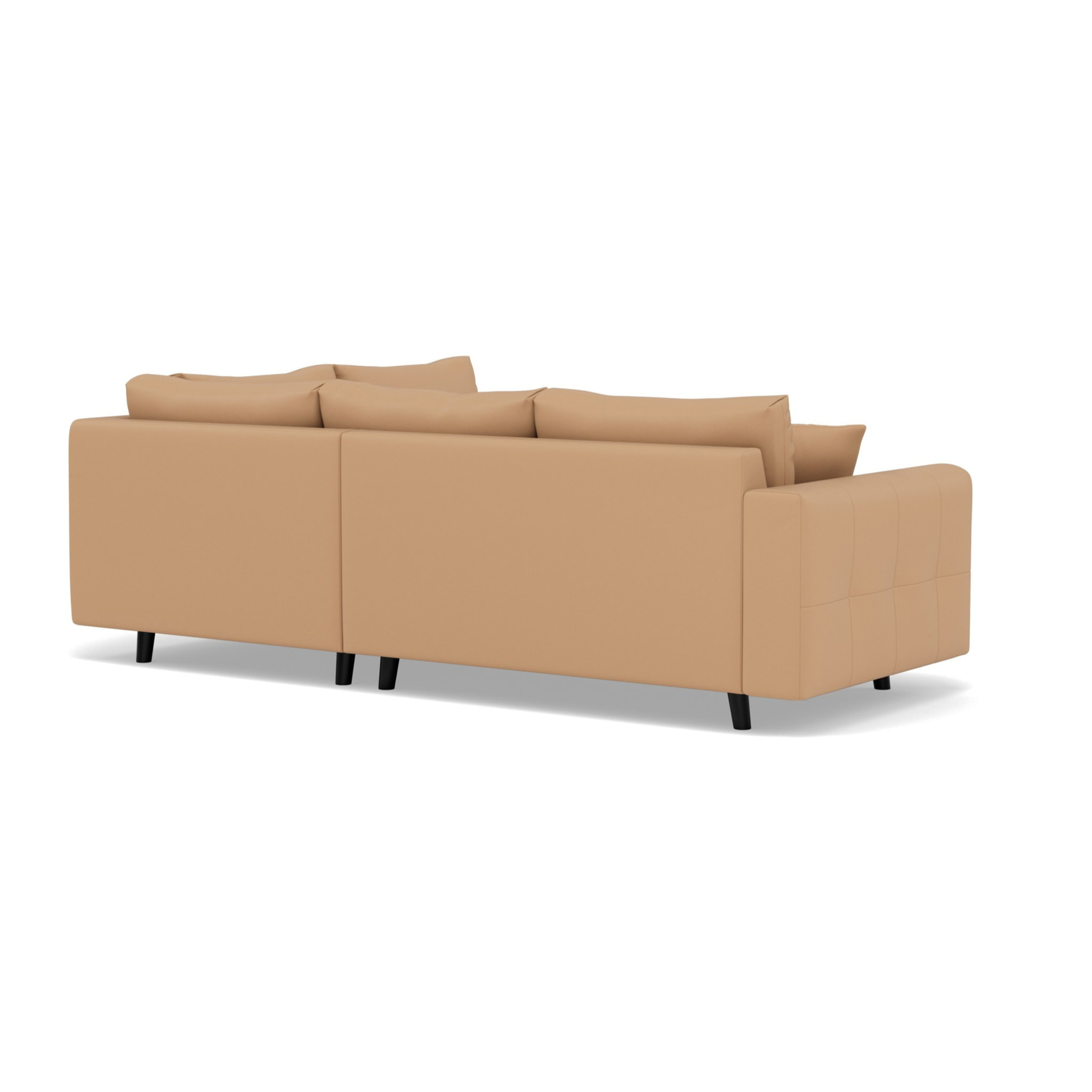 Rune - canapé d'angle droit 4 places en simili - Taupe