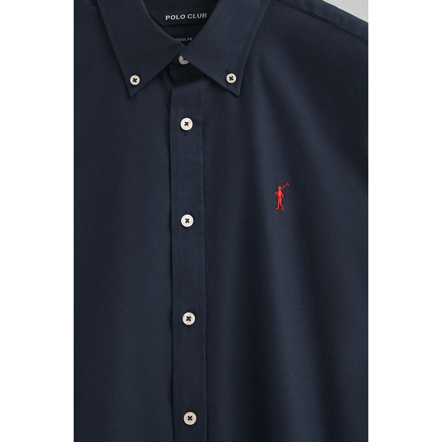 Camicia blu marino regular fit con logo Rigby Go