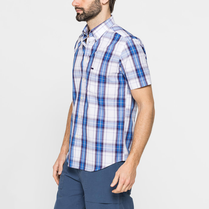 CAMICIA A MANICA CORTA IN COTONE CON FANTASIA