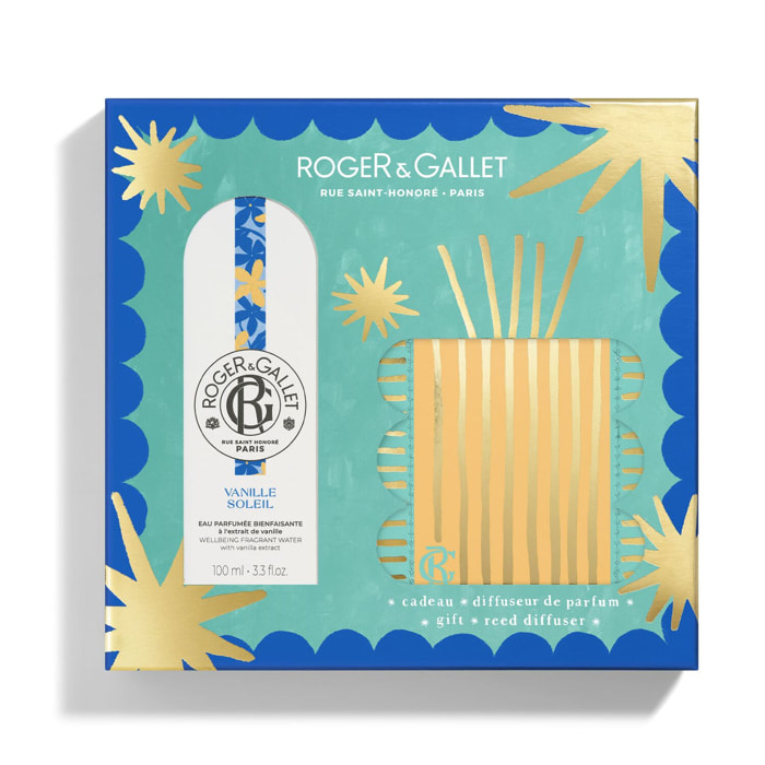 Vanille Soleil - Coffret Eau Parfumée Bienfaisante 100ml + Diffuseur