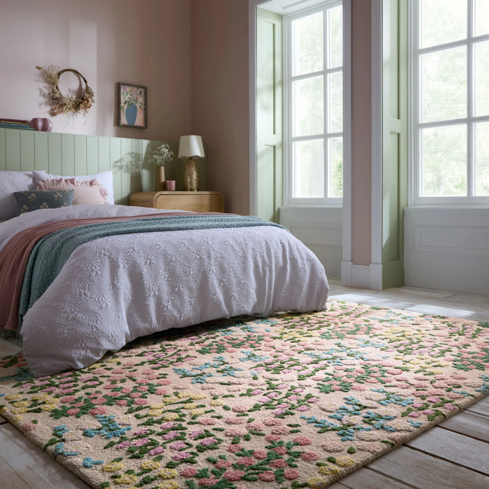 Tapis floral en laine EMILIA