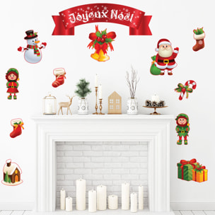Sticker Noël décoration Joyeux Noël - Autocollants stickers adhésifs noël - décoration fêtes