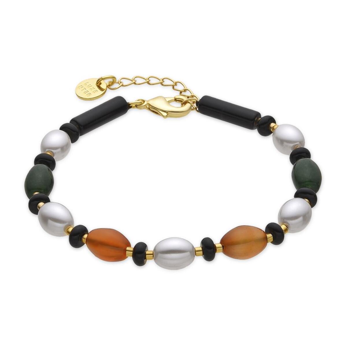 Pulsera con Onix acabado oro 18k