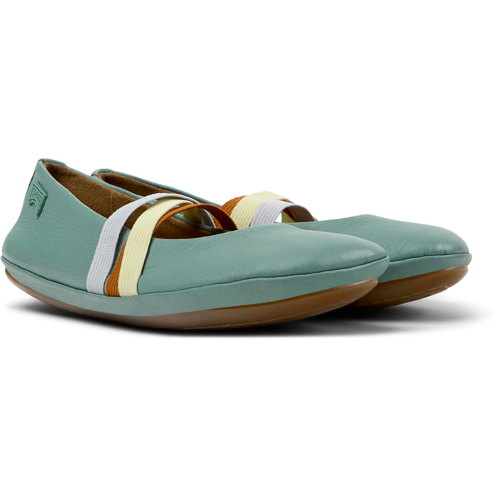 Bailarinas - CAMPER Right Twins - Verde - Cuero liso