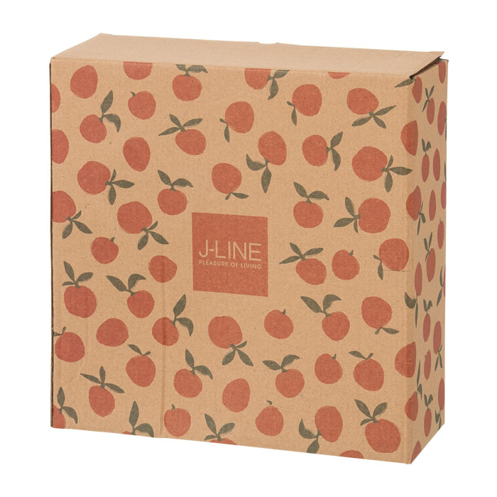 J-Line Plateau apéro Orange - céramique - blanc/orange - large