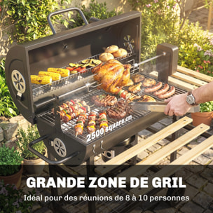 Barbecue charbon rôtissoire électrique intégrée accessoires rangements