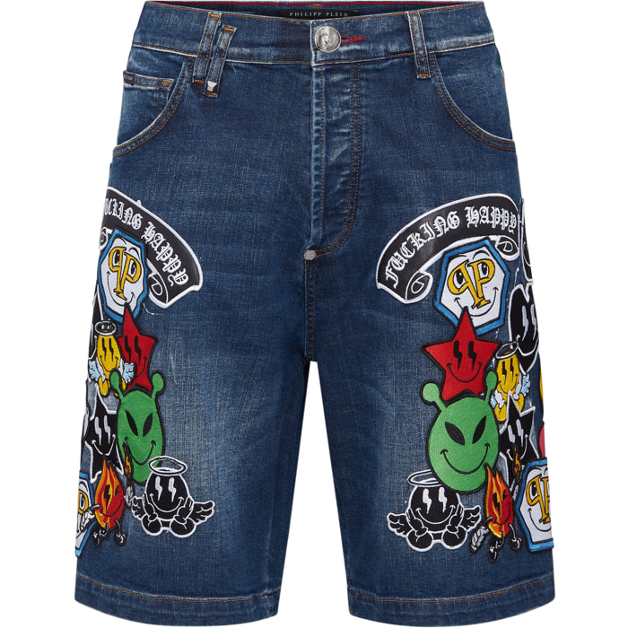 PHILIPP PLEIN Pantalones cortos vaqueros SMILE