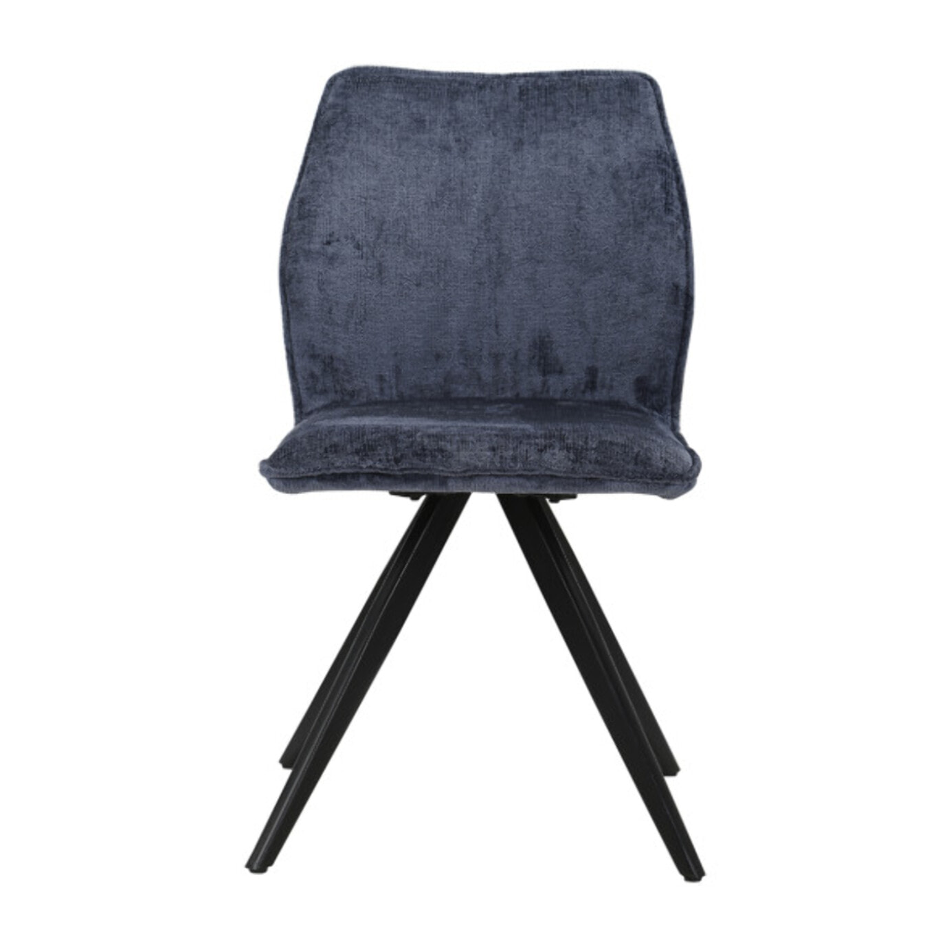 Chaise ergonomique velours et pieds croix métal - 3 coloris - LISBONNE