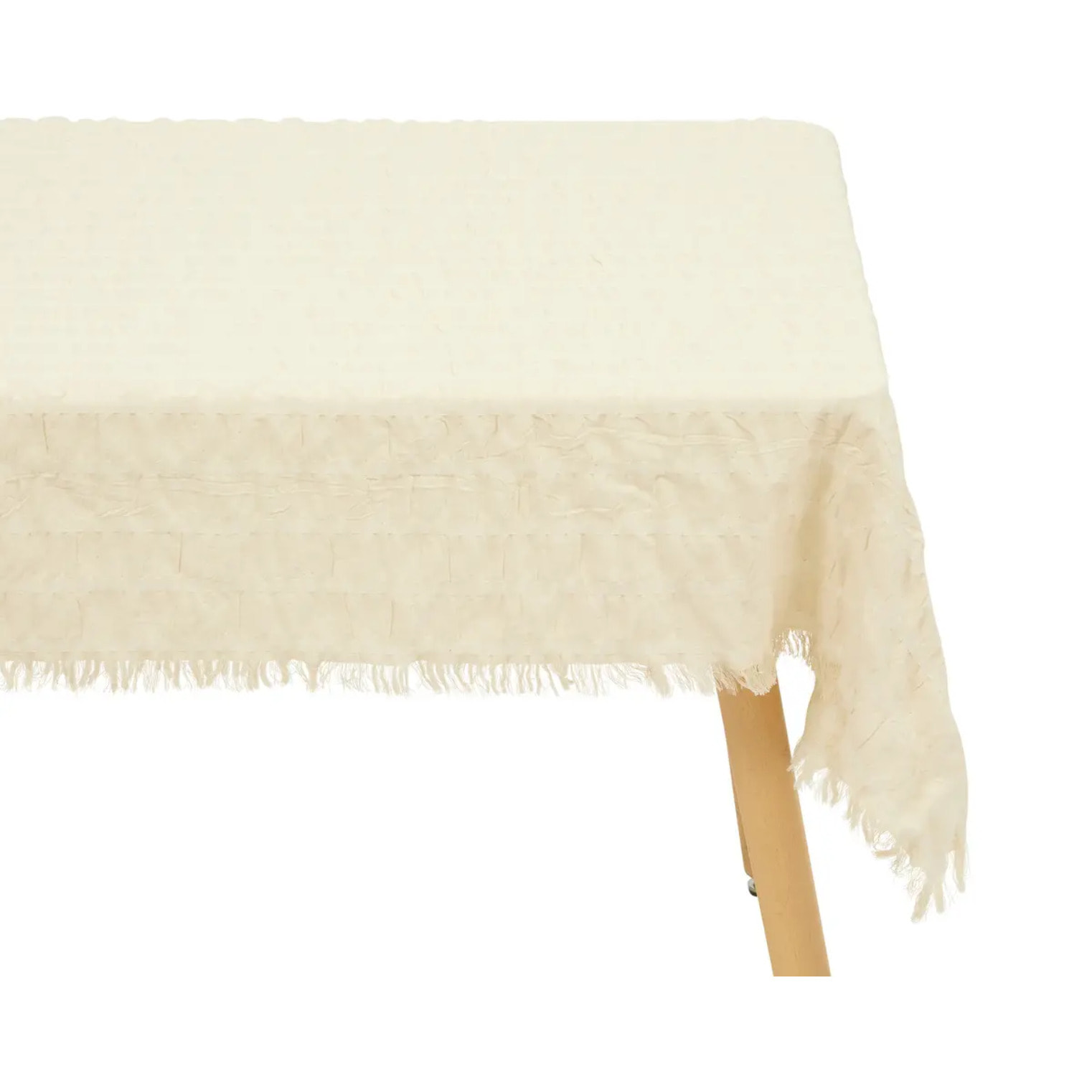 Nappe Ysel 150x250cm blanc chaud en coton
