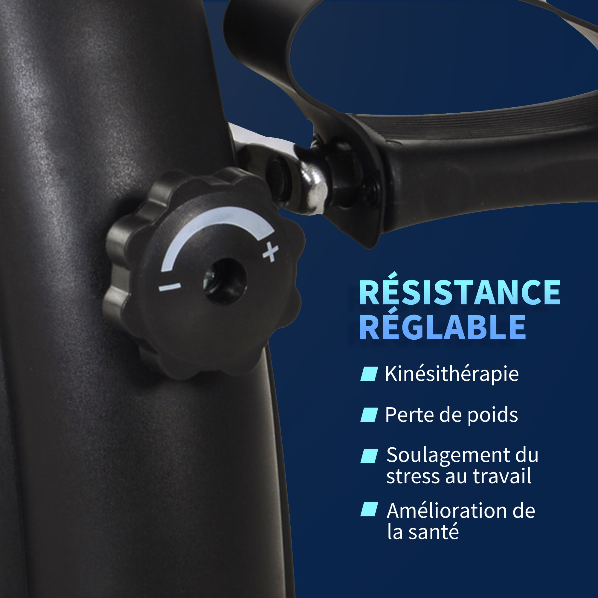 Mini vélo d'appartement pour jambes bras appareil de fitness avec écran LCD dim. 39L x 40l x 31H cm noir
