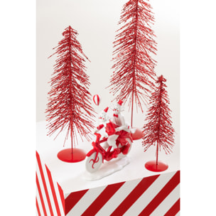J-Line décoration Sapin De Noël Paillettes - plastique - rouge - large