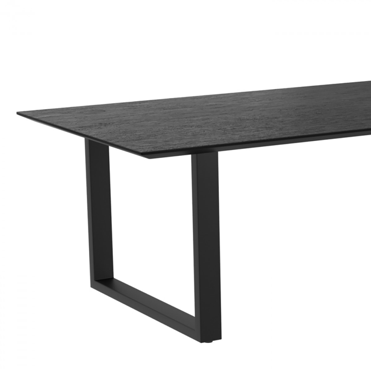 Table rectangulaire Adok 10 personnes en bois de teck recyclé noir 240 cm