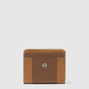 Piquadro Mini portefeuille femme avec porte-monnaie, porte-cartes de crédit et protection RFID