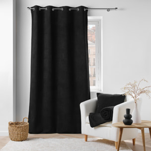 Rideau bouclette à oeillets - Noir