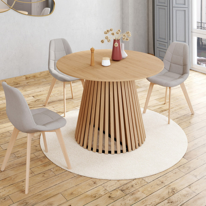 Table à manger ronde extensible Camélia Ø110-200cm