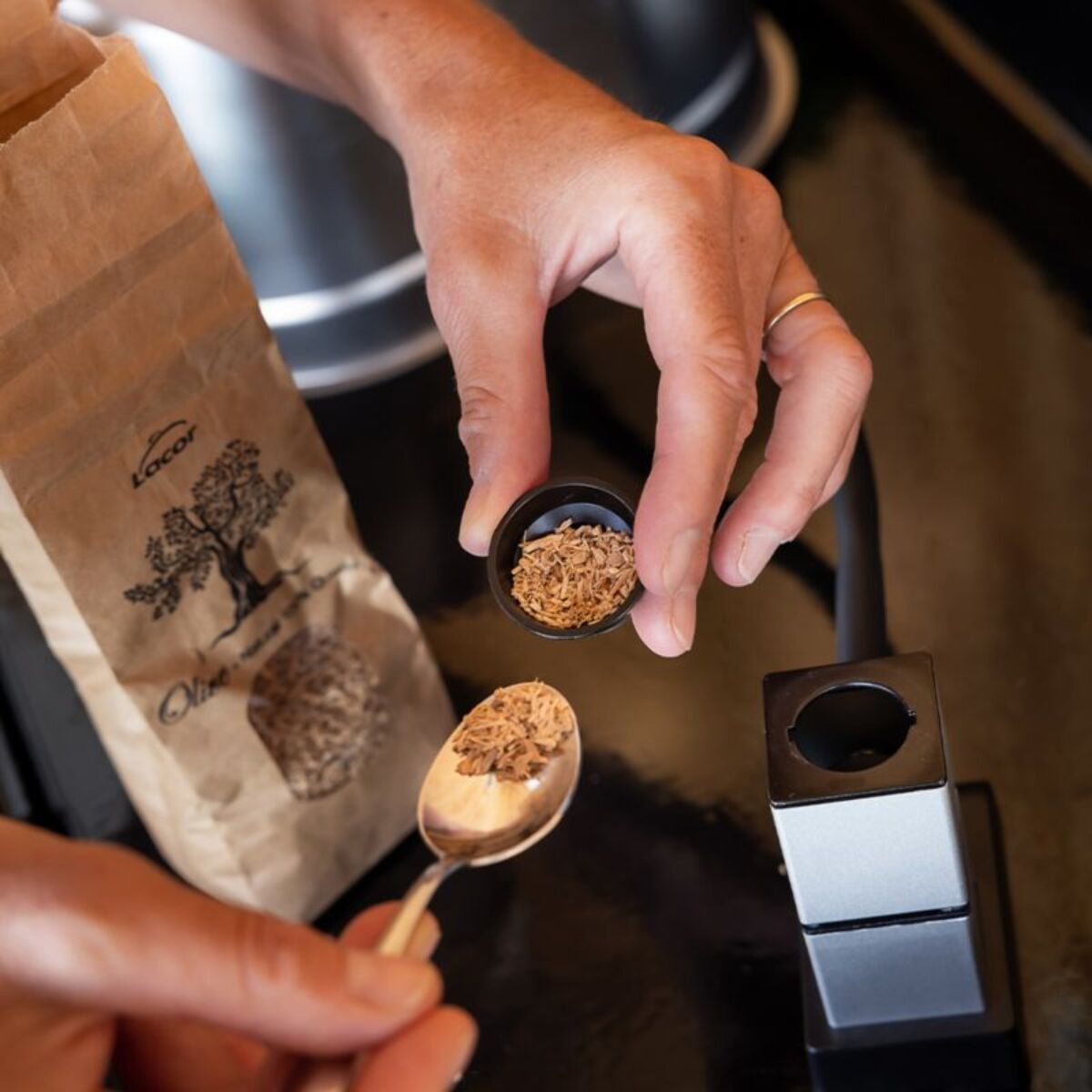 Ustensile plancha ENO fumage a froid avec Cloche - Inox