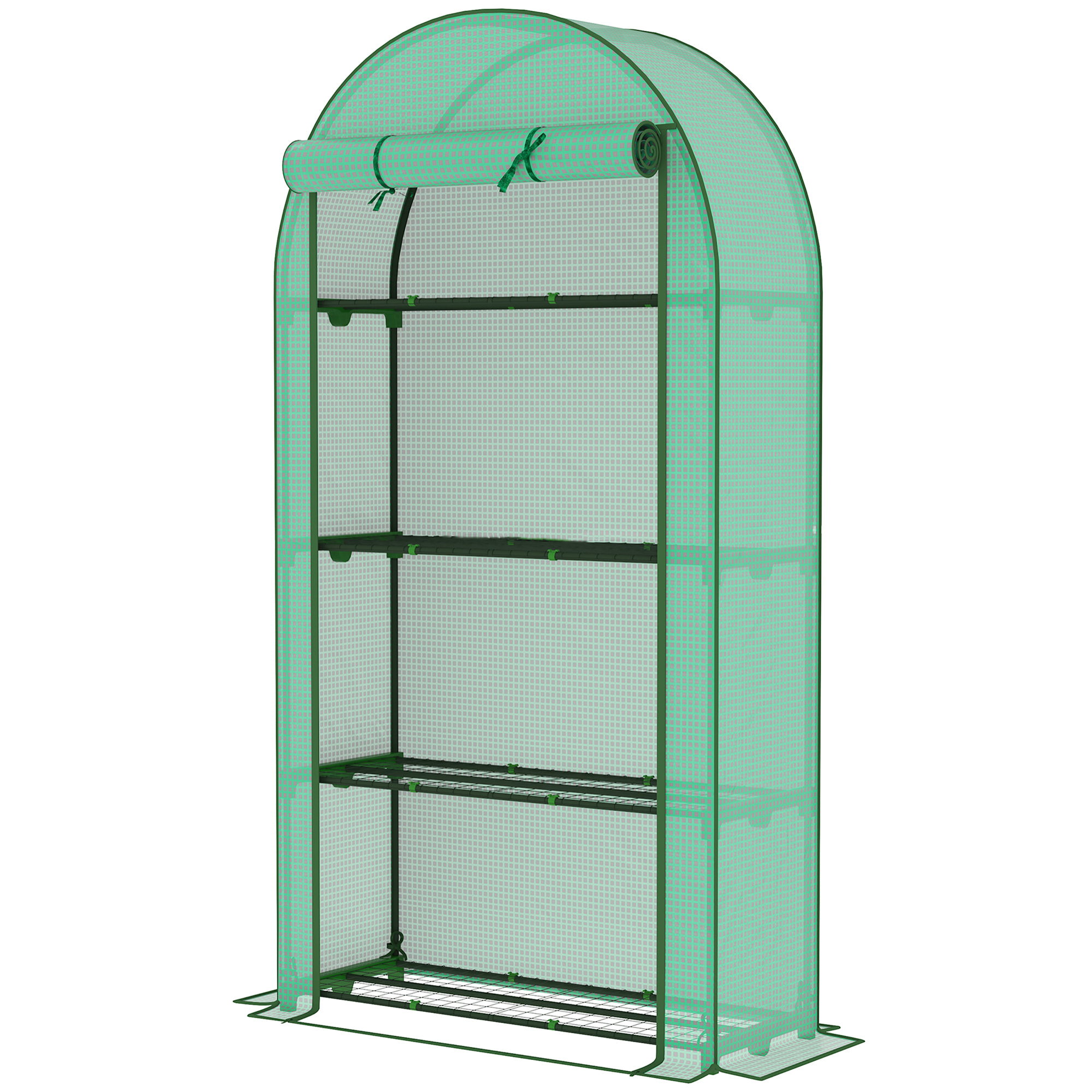 Serre de balcon jardin 4 étagères 105 x 45 x 160 cm vert