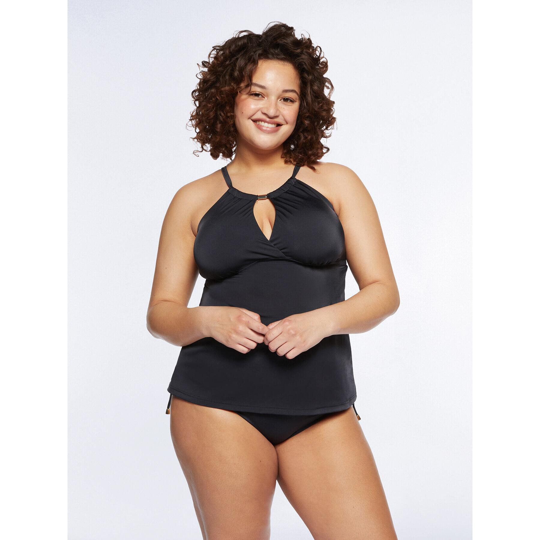 Fiorella Rubino - Top tankini con scollo a goccia - Nero