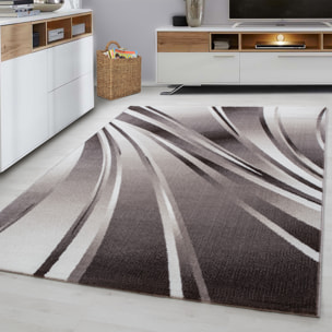 PARMA - Tapis à poils ras à motif graphique marron - PAR9210MAR