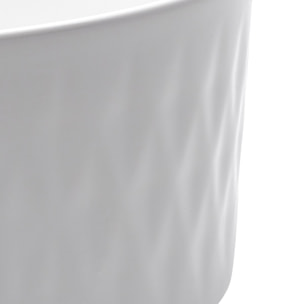 Vasque à poser ronde diamètre 36 cm - blanc brillant - finition striée - sans trop-plein - Infinitio SAT