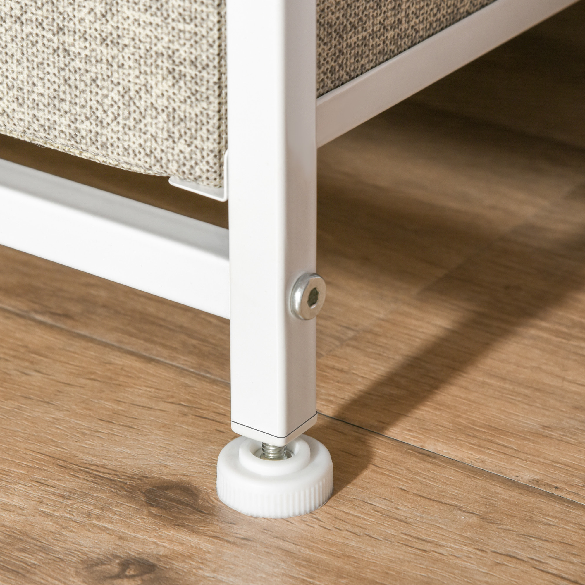 Meuble de rangement commode design 64L x 30l x 71H cm 7 tiroirs métal MDF non tissé blanc
