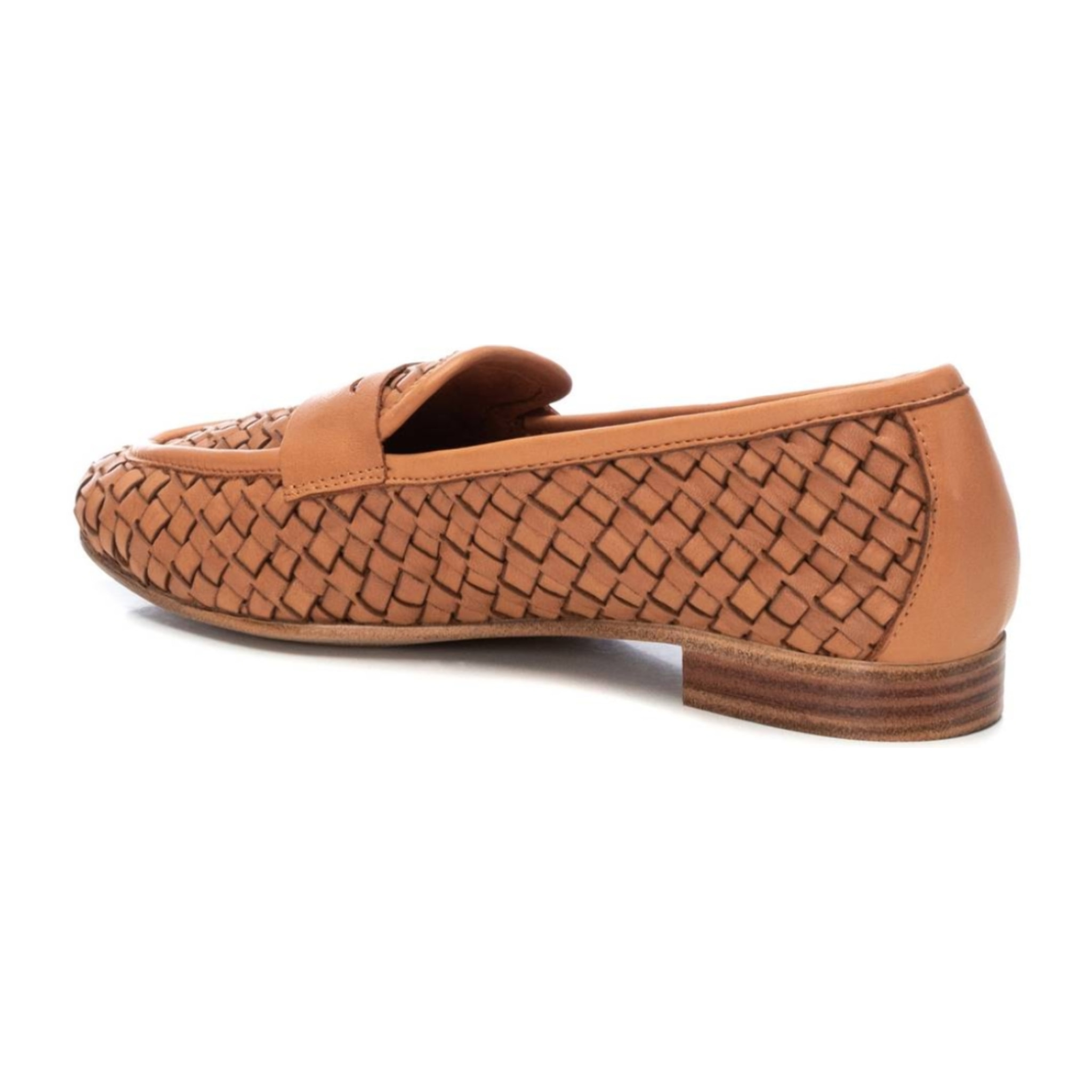 Zapato mocasín de piel camel