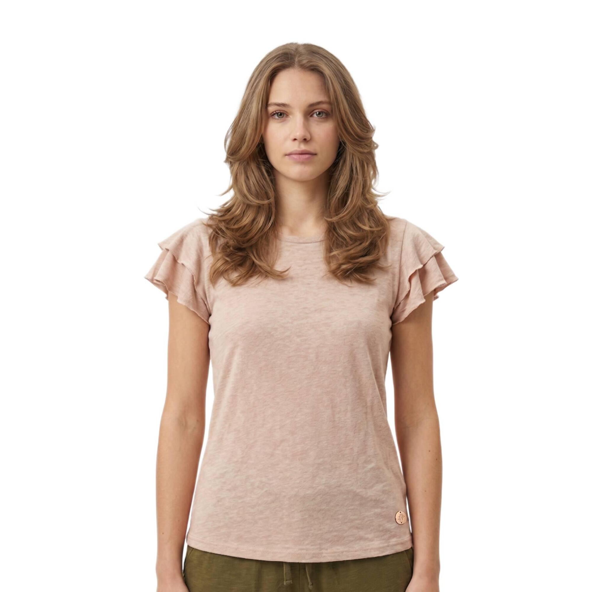 Camiseta de manga corta estilo safari urbano para mujer