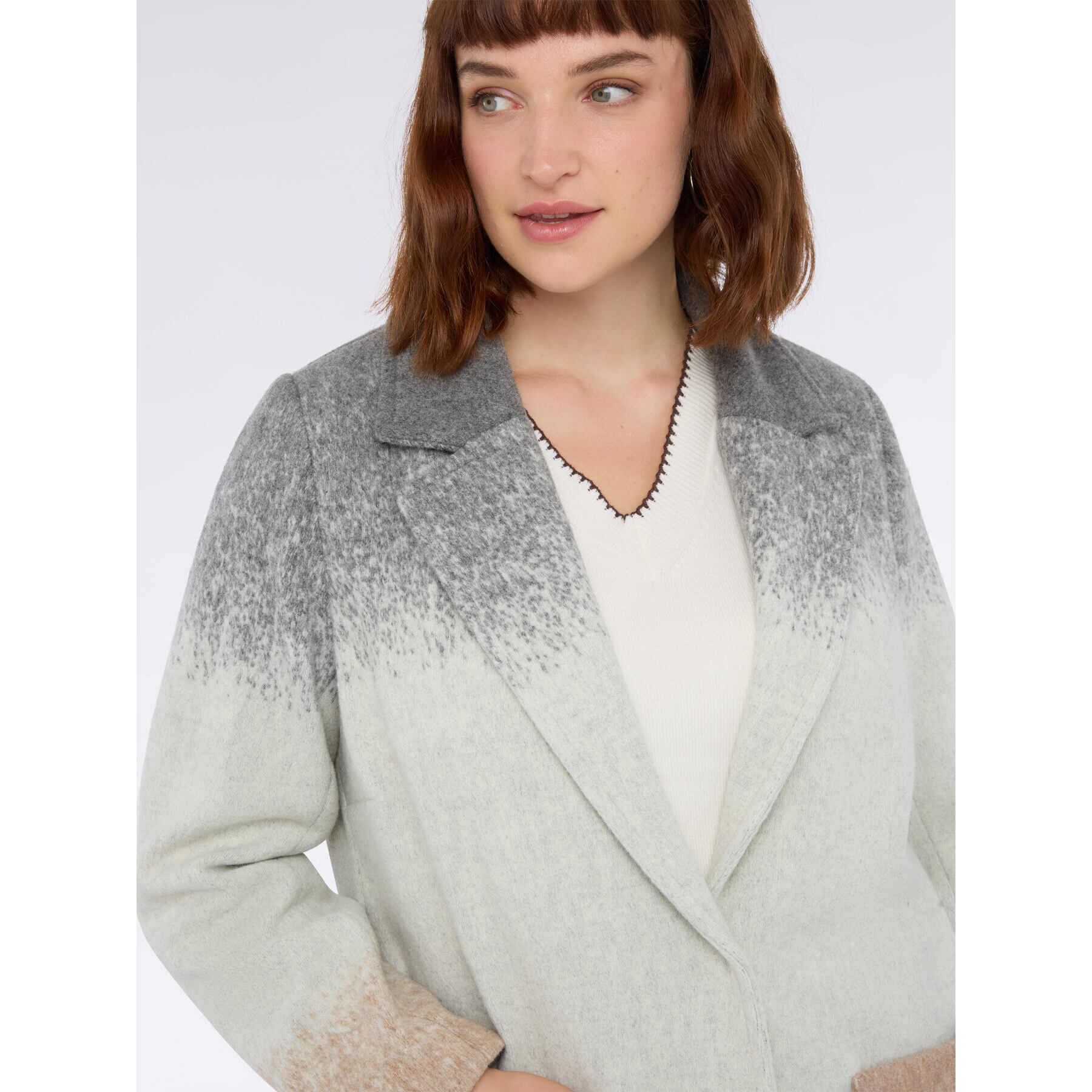Fiorella Rubino - Cappotto in misto lana con frange - Grigio
