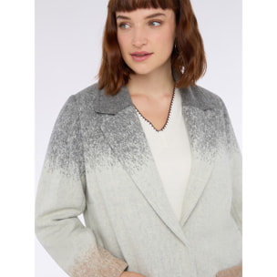 Fiorella Rubino - Cappotto in misto lana con frange - Grigio