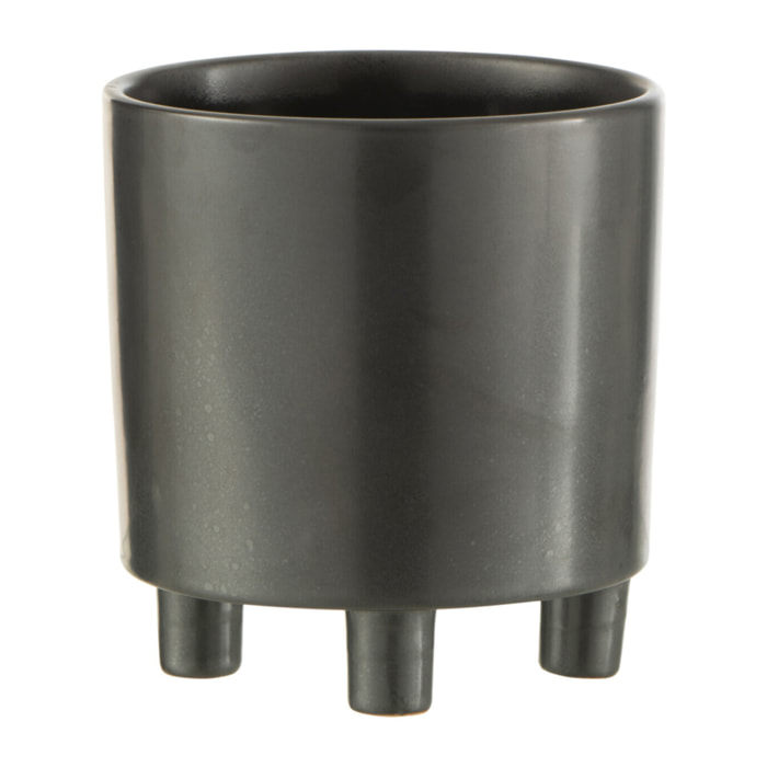 J-Line cache-pot Smoke - céramique - gris/noir - mediium - Ø 15 cm