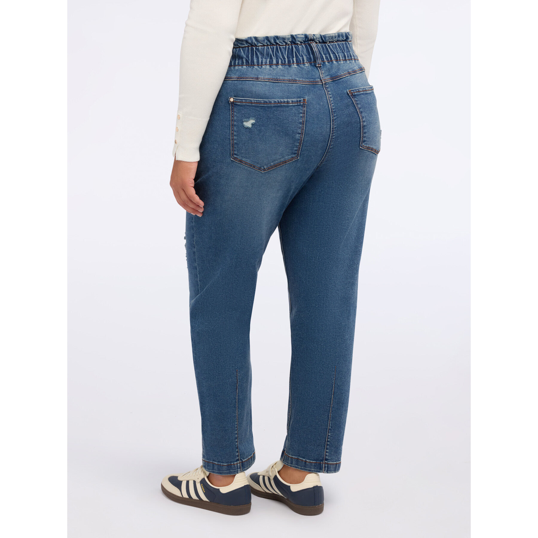 Fiorella Rubino - Jeans globo con micro roturas - Azul