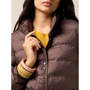 Oltre - Piumino in nylon con collo alto - Marrone