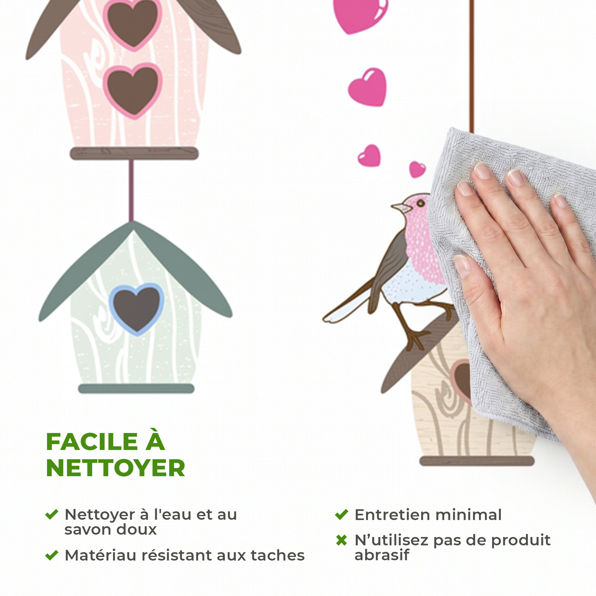 Stickers Muraux décoration adhésifs Petits Oiseaux