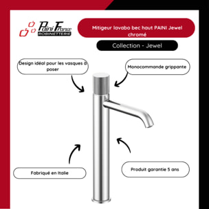 Mitigeur lavabo bec haut PAINI Jewel chromé